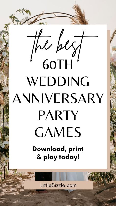 Celebrate 60 years of cherished memories with a spectacular party! Planning your 60th Wedding Anniversary bash is simple with our collection of diamond anniversary party games. Engage your guests with entertaining options like trivia and "Who Knows The Couple Best," along with meaningful keepsakes like "Wishes" and "Favorite Memory" cards. Click through now to download and print yours, and let the celebration commence! 40th Anniversary Party Games, 40th Anniversary Celebration Ideas, 40th Anniversary Decoration Ideas, 40 Wedding Anniversary Ideas Decoration, 40 Wedding Anniversary Ideas, 40 Anniversary Party Ideas, 40th Anniversary Party Ideas Decoration, 40th Anniversary Party Ideas, 40th Wedding Anniversary Decorations