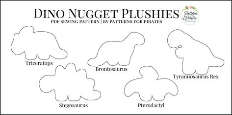 2023 Holiday Freebies :: Dino Nugget Plushies - Patterns for Pirates Dino Nugget Sewing Pattern, Plushies Diy Pattern Free, Cute Felt Patterns, Dino Chicken Nugget Pillow, Dino Stuffed Animal Pattern, Dino Nugget Pillow Pattern Free, Dino Nugget Pillow Pattern, Dino Plush Pattern Free, Felt Plushie Patterns Free Templates