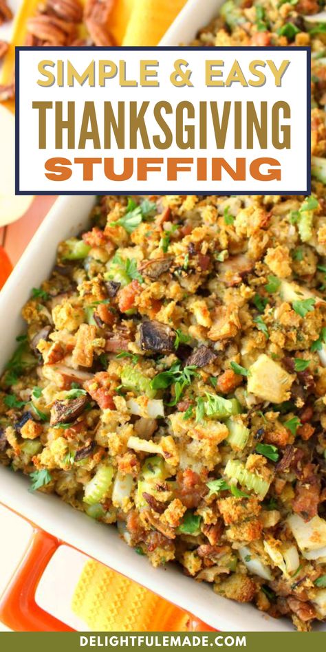 Stuffing With Boxed Stuffing, Stuffing Recipes Without Eggs, Thanksgiving Stuffing Recipes Best, Easy Thanksgiving Stuffing, Stuffing Recipes Thanksgiving, Stuffing Side Dishes, Stuffing Mix Recipes, Best Thanksgiving Stuffing, Dressing Stuffing