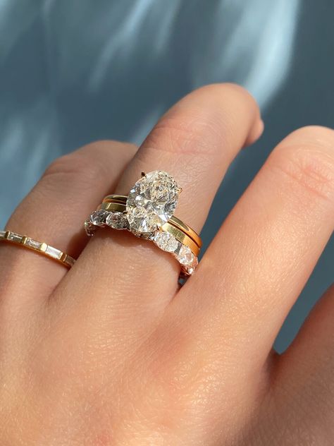 Engagement Rings 101, Oval Wedding Band, Gold Oval Engagement Ring, Thick Wedding Bands, Frank Darling, Gold Band Engagement Rings, Infinity Wedding Band, Ring Stacks, Baguette Engagement Ring