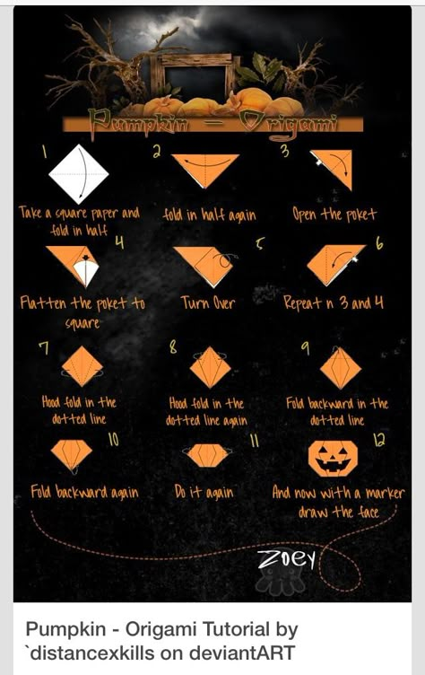 Origami Halloween Decorations, Origami Pumpkin, Halloween Origami, 3d Pumpkin, Halloween Decorations For Kids, Easy Diy Halloween Decorations, Halloween Kunst, Easy Halloween Decorations, Diy Papier