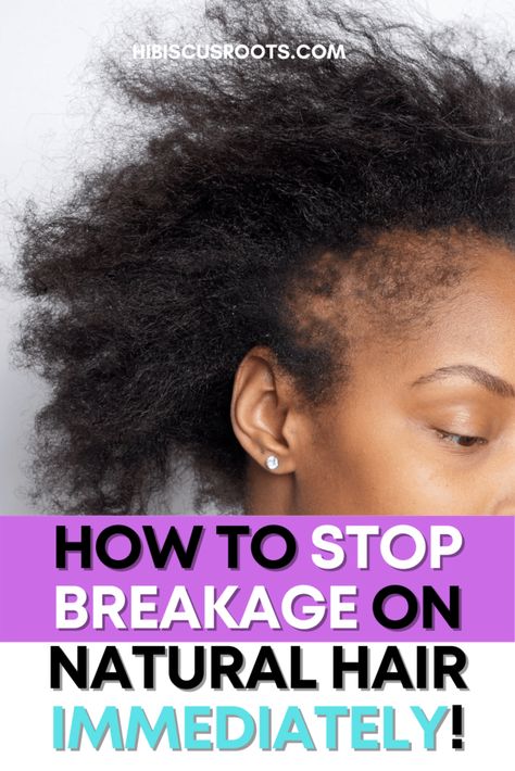 Here's a really comprehensive article about how to stop breakage on 4c natural hair. Stop hair loss that's caused by breakage and start retaining length now! How To Stop Hair Breakage Black, How To Stop Breakage On 4c Hair, Natural Hair Breakage Remedies, 4c Hair Breakage Remedies, Retaining Length 4c Hair, Prevent Hair Breakage Tips, Products For Hair Breakage, Breakage In Front Of Hair, How To Stop Breakage Hair