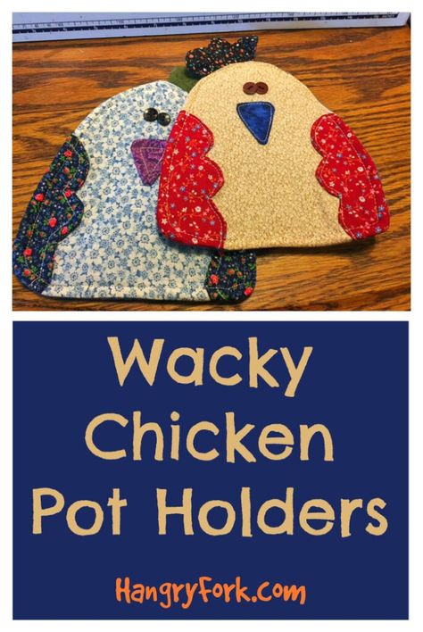 Sewing Pot Holders Patterns, Chicken Pot Holders Sewing, Chicken Patterns To Sew, Chicken Sewing Projects, Diy Pot Holders Sewing Free Pattern, Pot Holder Gift Ideas, Fabric Chicken Pattern, Chicken Pot Holder Pattern, Sewing Pot Holders