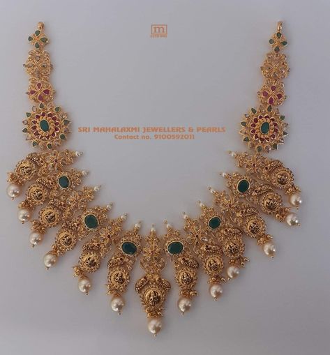 Uncut Necklace Designs, Kasu Necklace, Uncut Necklace, Uncut Diamond Necklace, Kameswari Jewellers, Cutwork Blouse, Choker Necklace Designs, Gold Bangle Set, Diamond Wedding Jewelry