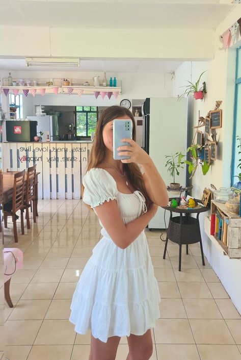 White Modest Summer Dress, White Dress Summer Aesthetic, White Conformation Dresses, White Dresses Confirmation, White Dresses For Confirmation, White Short Dress Aesthetic, Cute Confirmation Dresses, Short White Dresses Graduation, Conformation Outfit