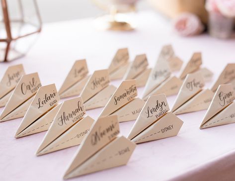 Blush Aviation Themed Wedding Inspiration - Inspired By This Nametags Ideas Wedding, Plane Wedding Theme, Airplane Themed Wedding Ideas, Airplane Theme Wedding Decor, Pilot Theme Wedding, Aviation Wedding Ideas, Airport Wedding Theme, Airplane Themed Wedding, Pilot Wedding Ideas