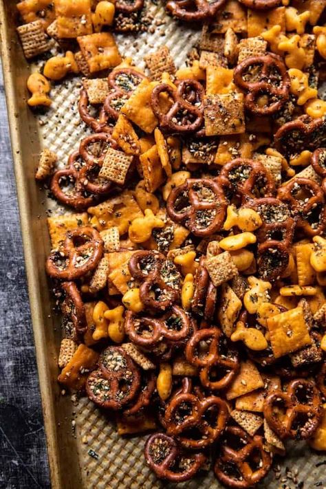 Everything Ranch Cheese and Pretzel Snack Mix | halfbakedharvest.com Half Baked Harvest Recipes, Pretzel Snacks, Pumpkin Coffee Cakes, Snack Mix Recipes, Harvest Recipes, Half Baked, Chex Mix, Half Baked Harvest, Lost 100 Pounds