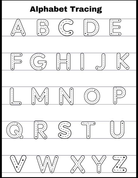 ABC Tracing. Alphabet tracing for kindergarten, preschool kids. School work sheet for alphabet. Printable work sheet for school  teachers, home. digital download. Learning Sheets For Toddlers, Learning Letters Activities For Toddlers, Cut Activities For Kids, Prek Activities At Home Free Printable, Abc Tracing Printables Free, Preschool Alphabet Printables Free, Alphabets Worksheet For Kids, Pre Schoolers Activities Printable, Abc Worksheets Preschool