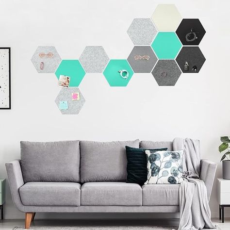 Amazon.com : Tikea Hexagon Felt Bulletin Board, 6Pcs Large Pin Boards 11.8 x 10.2 x 0.5IN Self Adhesive Photos Memo Notice Felt Board Tiles for Wall Office Home Classroom Decor, Light Gray : Office Products Push Pin Board, Fuzzy Felt, Wall Office, Home Classroom, Pin Boards, Tiles For Wall, Notice Board, Felt Board, Display Board