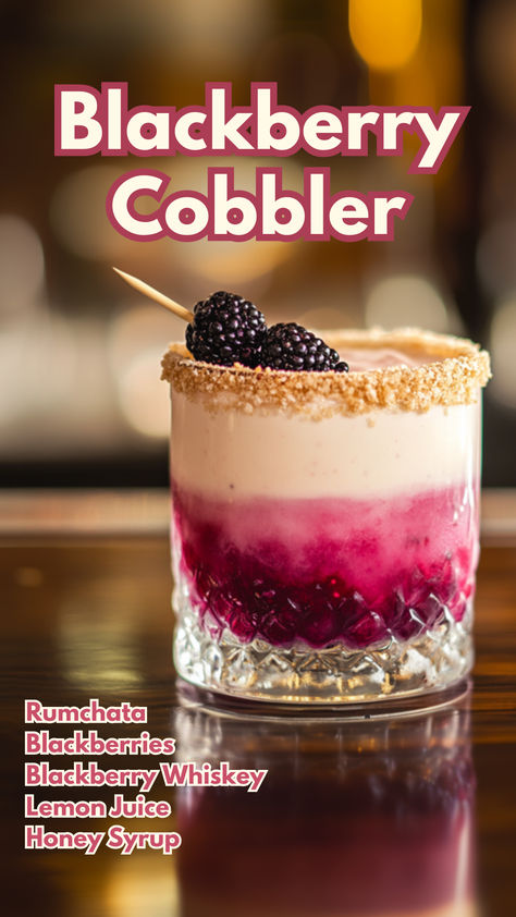 Blackberry Cobbler Cocktail Crown Blackberry Recipes, Blackberry Alcoholic Drinks, Blackberry Puree For Cocktails, Blackberry Fall Cocktail, Blackberry Crown Royal, Blackberry Crown Royal Recipes, Christmas Bourbon Cocktails, Mix Drinks Alcoholic, Blackberry Crown Drinks