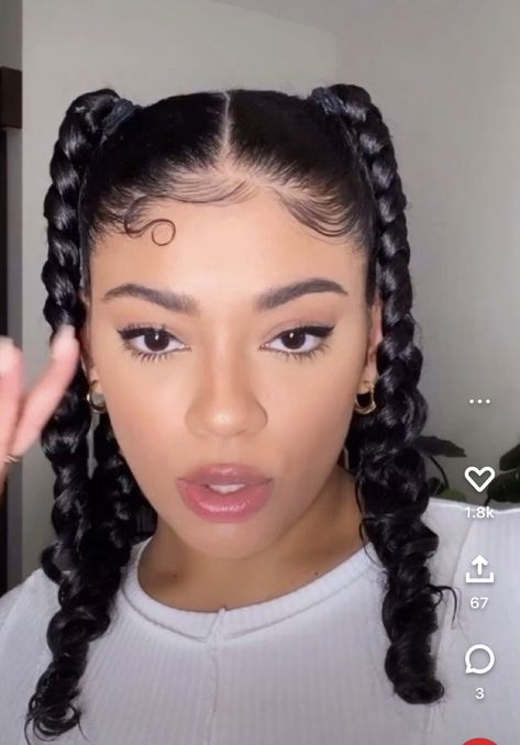 Baddie Hairstyles Medium Length, Curly Hairstyles Y2k, Hair Romance Curly, Hairstyles Short Curly Hair, Hairstyles Y2k, Urban Hairstyles, Curled Ponytail, Short Box Braids Hairstyles, Mixed Curly Hair