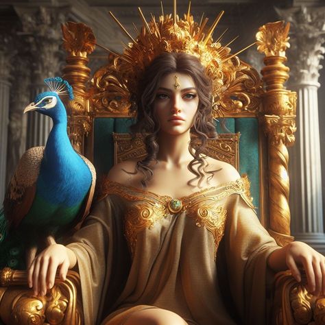 Hera Greek Goddess Art, Hera The Goddess, Goddess Hera Aesthetic, Hera Goddess Art, Hera Fanart, Hera Greek Mythology, Hera Art, Hera Greek Goddess, Goddess Of Marriage