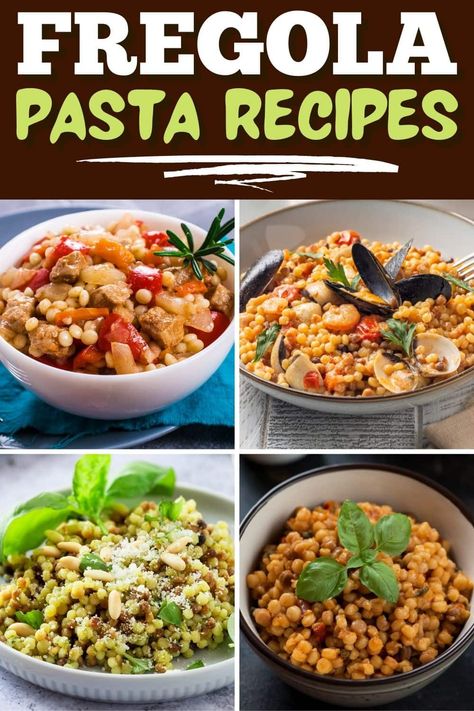 These fregola pasta recipes bring a taste of Sardinia, Italy to your table. From veggie pasta to meat pasta to stew, savor the flavors of the Mediterranean in these dishes. Fregola Recipe, Fregola Salad, Fregola Pasta, Meat Pasta, Hearty Chicken, Good Roasts, Veggie Pasta, Fall Dishes, Sardinia Italy