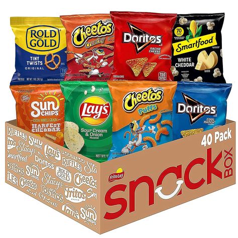 Frito Lay Fun Times Mix Variety Pack, 40 Count Snacks Package, Classic Snacks, Sour Cream Chips, Fini Tubes, Bag Of Cheetos, Chili Cheese Fritos, White Cheddar Popcorn, Cheetos Crunchy, Doritos Nachos