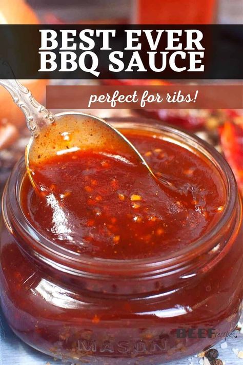 Sweet Heat Bbq Sauce Recipe, Recipe For Bbq Sauce, Bbq Sauce For Ribs, Barbecue Sauce For Ribs, Sauce For Ribs, Bbq Rib Sauce, Easy Homemade Bbq Sauce, Home Made Bbq Sauce, Homemade Barbeque Sauce