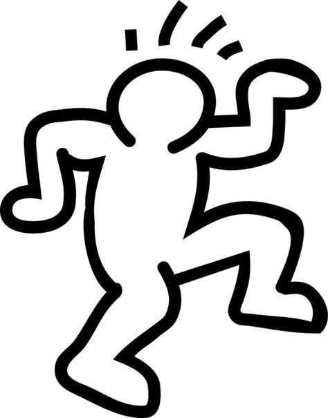 Vector Illustration of Keith Haring Influence Pop Art Dancing Stick Figure Arte Madi, Ivan Cruz, Art Dancing, Keith Haring Art, Haring Art, Dancing Figures, 4th Grade Art, Tattoo Project, Cover Art Design