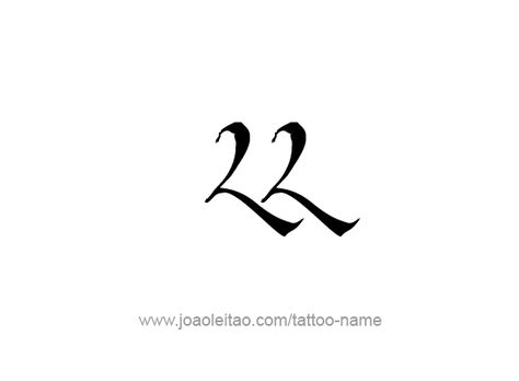 Tattoo Design Number Twenty Two 22 Number Tattoo, Number 22 Tattoo, 22 Tattoo Number Design, Graffiti Numbers, Fall Tattoos, Tattoos With Names, Tattoo Fixes, 22 Tattoo, Numbers Typography