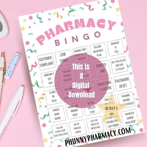 Pharmacy Bingo, Pharmacy Games, Printable Pharmacy Games, Pharmacy Games for Pharmacy Week, Pharmacy Technician Games, Fun Pharmacy Activity - Etsy Pharmacy Week Activities, Pharmacy Activities, Pharmacy Bingo, Pharmacy Week Ideas, Pharmacy Week, Pharmacy Decor, Pharmacy Student, Pharmacy School, Pharmacy Tech