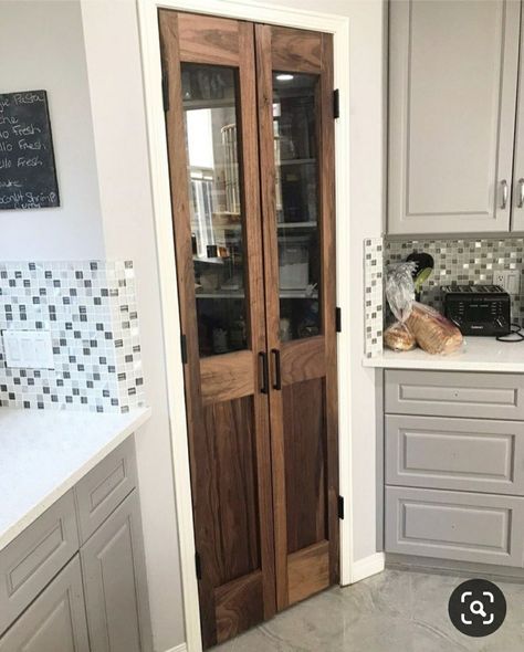 Double Pantry Doors, Double Pantry, Kitchen Pantry Doors, Pantry Room, Corner Pantry, Pantry Remodel, Pantry Doors, Kitchen Pantry Design, Home Black