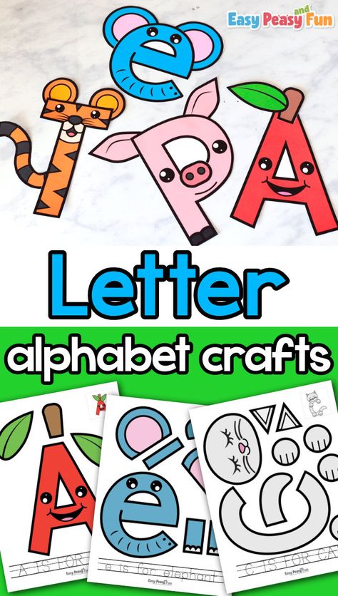 Dive into the world of letters with our charming Printable Alphabet Letter Crafts activity (uppercase and lowercase letter included), perfect for alphabet learning for kindergarten and preschool children! This unique alphabet craft for kids approach encourages letter recognition and creativity while honing fine motor skills and artistic expression. Easy Air Dry Clay Projects, Easy Air Dry Clay, Letter T Crafts, Letter K Crafts, Letter H Crafts, Letter I Crafts, Letter S Crafts, Letter S Activities, Alphabet Letter Activities