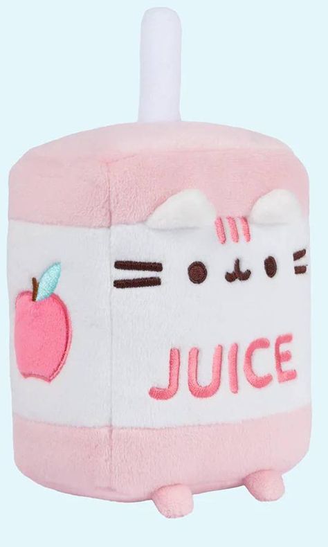 Pusheen has arrived as a refreshing, delicious juice box! This sweet Apple Juice Pusheen Sip stands six inches tall and has soft pink and white plush accented by embroidered details, including an apple on each side. Features Pusheen’s signature smile, whiskers, pointed ears & striped tail - perfect for all Pusheen fans! Small sized plush is approximately 5" wide and 6" tall. Straw detail is non-removable. Materials: Polyester fibers. Plastic pellets. Care: Hand wash. Air dry. PUSHEEN Pusheen Shop, Pusheen Plush, Pusheen Cute, Koci Humor, Juice Box, Pointed Ears, Pusheen Cat, Stuffed Animal Cat, Juice Boxes