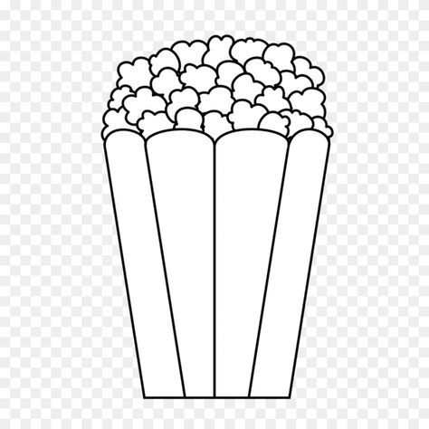 Popcorn Crafts Preschool Free Printable, Popcorn Printable Templates, Popcorn Bucket Printable, Cute Popcorn Drawing, Popcorn Black And White, How To Draw Popcorn, Popcorn Template, Popcorn Drawing, Popcorn Clipart