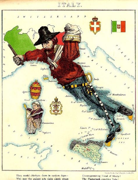 **FREE ViNTaGE DiGiTaL STaMPS**: Vintage Printable - Whimsy Map of Italia Illustrative Portraits, William Harvey, Cartoon Map, Europe Italy, Pictorial Maps, Italy Map, Vintage Printable, Map Decor, Europe Map