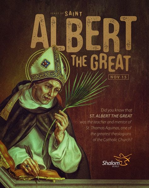 Did you know that St. Albert the Great was the teacher and mentor of St. Thomas Aquinas, one of the greatest theologians of the Catholic Church?  #ShalomWorldTV #StAlbertTheGreat #AlbertMagnus #SaintoftheDay Saint Albert The Great, St Albert The Great, St Thomas Aquinas, Saint Thomas Aquinas, Friend Of God, Saint Quotes Catholic, Thomas Aquinas, All Saints Day, Saint Quotes