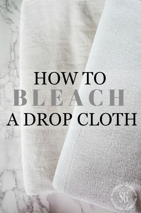 HOW TO BLEACH A DROP CLOTH - StoneGable Painters Cloth, Drop Cloth Projects, Canvas Drop Cloths, Drop Cloth Curtains, Farmhouse Curtains, Drop Cloth, Diy Curtains, Fabulous Fabrics, Window Coverings