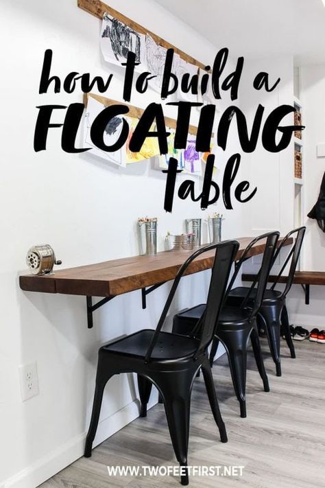 Floating Table, Tim Allen, Teachers Lounge, Build A Wall, Wall Mounted Desk, Floating Desk, Kids' Desk, غرفة ملابس, Diy Desk