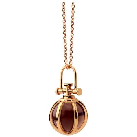 Rebecca Li - Sac 18 Karat Orb Amulet Necklace Smoky American Modern Quartz Rose Gold Pendant Necklace Outfit, Manifestation Positivity, Orb Necklace, Modern Rock, Crystal Orb, Smoky Quartz Pendant, Vintage Pendant Necklace, Talisman Pendant, Handmade Crystal Jewelry