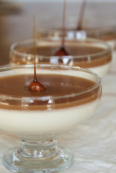 Caramel Panna Cotta, Dessert Mini, Panna Cotta Recipe, Berry Sauce, Creamy Desserts, Fancy Desserts, Italian Desserts, Eat Dessert, Mini Desserts