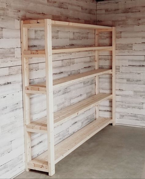 Diy Wood Shelving Unit, Stand Alone Shelves, Diy Storage Shelves, Diy Furniture Building, Diy Garage Door, Garage Storage Shelves, Diy Garage Storage, Garage Shelving, Diy Furniture Table