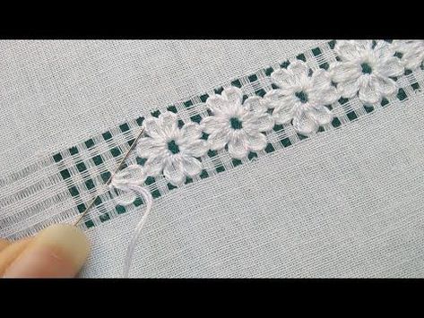 Granny Square Shrug, Crochet A Granny Square, How To Crochet For Beginners, Embroidery Borders, Basic Embroidery Stitches, Hardanger Embroidery, Embroidery Stitches Tutorial, Embroidery Videos, Pola Sulam