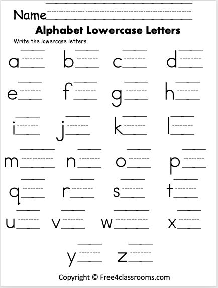 Letter Writing Worksheets Preschool, A-z Writing Worksheet, Letter Differentiation Worksheets, Writing Abc Free Printable, Lowercase Letter Writing Practice, Writing Letters Kindergarten, Abc Writing Worksheets, Pre K Writing Worksheets, Pre K Letter Worksheets