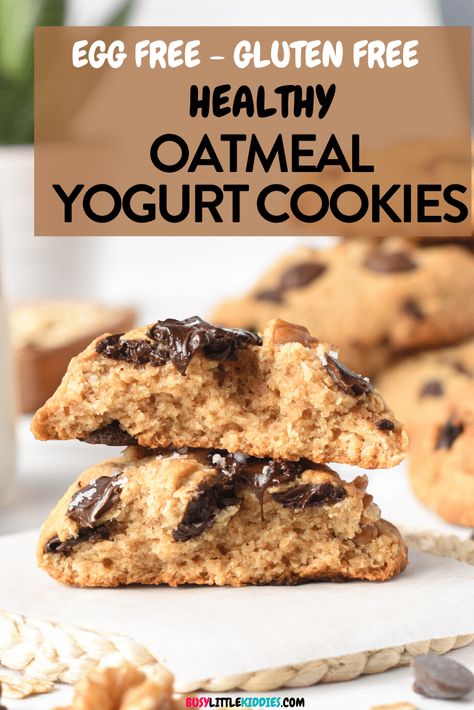 Baking With Yoghurt, Yogurt Cookies Recipe, Dairy Free Oatmeal Recipes, Breakfast Cookies For Kids, Greek Yogurt Cookies, Cookies With Raisins, Holidays Desserts, Yogurt Cookies, Oatmeal Protein Cookies