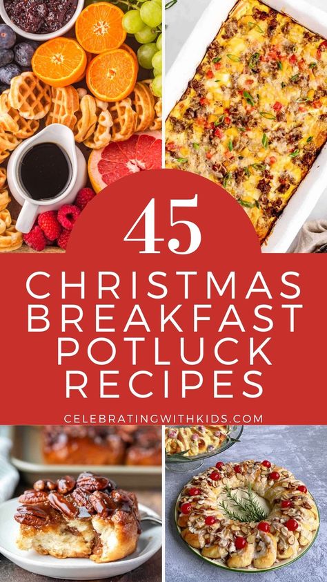 Christmas Morning Party Ideas, Christmas Birthday Brunch Ideas, Christmas Morning Breakfast Savory, Christmas Breakfast Quiche, Christmas Brunch Potluck Ideas, Christmas Breakfast Potluck Ideas, Christmas Quick Breads Holiday Gifts, Christmas Breakfast Ideas For A Crowd, Breakfast Potluck Recipes