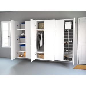 Give your home an organized and clutter-free look with the choice of this excellent Prepac HangUps Storage Cabinet Set L White 3-Piece. Easy to handle. Garage Storage Systems, Garage Organize, Garage Remodel, Diy Garage Storage, Garage Makeover, Garage Storage Organization, Garage Cabinets, Wardrobe Cabinets, Garage Storage Cabinets