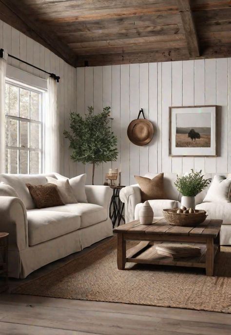 Farmhouse Vibes Aesthetic, Modern Farmhouse Living Room Dark Floors, Modern Farmhouse Couches, Country Lounge Room Ideas, Cottage Lounge Room, Cottage Feel Living Room, Living Room Designs Cottage Core, French Farmhouse Decor Living Room, Farmhouse Lounge Room