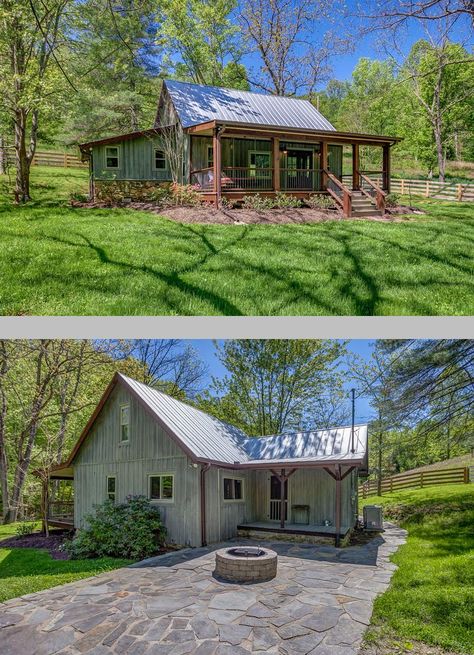 Located in the sleepy little town of Leiper's Fork, Tennessee, 30 miles southwest of Nashville, this charming cabin features an airy, modern interior. Open floor plan of 1100sf, 2 bdrms, 1 bath on 10 acres - idyllic vacation rental through Shelter + Roost : http://www.shelterandroost.com/nest/ Tiny House Plans Small Cottages, Small Cottage Designs, Home In The Country, Cottage Extension, Funky House, Small Cottage House Plans, Barn Houses, Green Homes, Small Cottage Homes