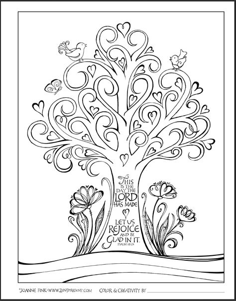 Zenspirations - This is the Day the Lord has made. Let us Rejoice and Be Glad in it! Scripture Coloring Sheets, Psalms 118, Scripture Coloring, Coloring Contest, Bible Verse Coloring, Psalm 118, Bible Coloring Pages, Embroidery Template, Bible Coloring