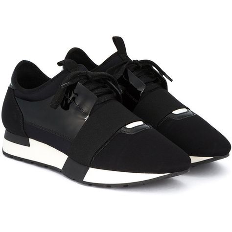 Balenciaga Race Runners ($775) ❤ liked on Polyvore featuring shoes, sneakers, black patent leather sneakers, black patent sneakers, black shoes, patent sneakers and patent leather sneakers Stretch Leather Shoes, Balenciaga Race Runner, Balenciaga Trainers, Black Leather Trainers, Black Sports Shoes, Black Lace Shoes, Shoes Balenciaga, Black Lace Up Shoes, Black Slip On Sneakers