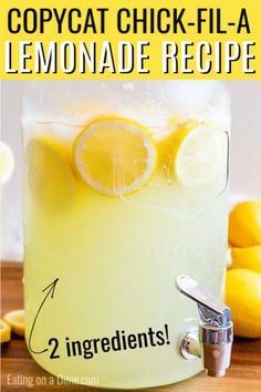 Lemonaid Recipe, Fresh Lemonade Recipe, Good Lemonade Recipe, Easy Lemonade Recipe, Diy Lemonade, Copycat Chick Fil A, Homemade Lemonade Recipes, Best Lemonade, Drink Recipes Nonalcoholic