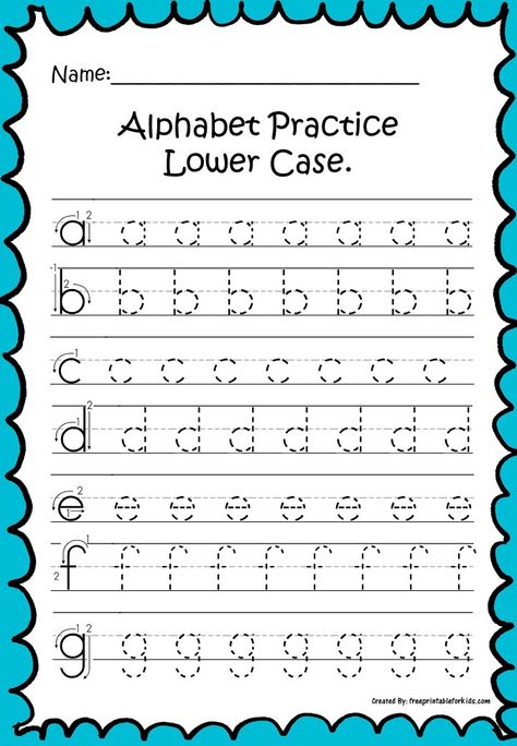 Fun FREE printable worksheets for Kinder Writing Readiness printables: Lower Case. Lower Case Letters Printable Free, Lower Case Alphabet Printables, Lowercase Letters Printable, Printable Worksheets For Kids, Kids Worksheet, Alphabet Practice, Kids Worksheets Printables, Math Poster, Alphabet Tracing