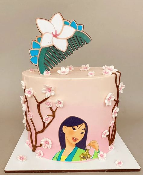 Mulan Desserts, Disney Themed Baby Shower Ideas, Disney Themed Baby Shower, Mulan Cake, Mulan Birthday, Princesa Mulan, Disney Baking, Themed Baby Shower Ideas, Cake Decorating Party