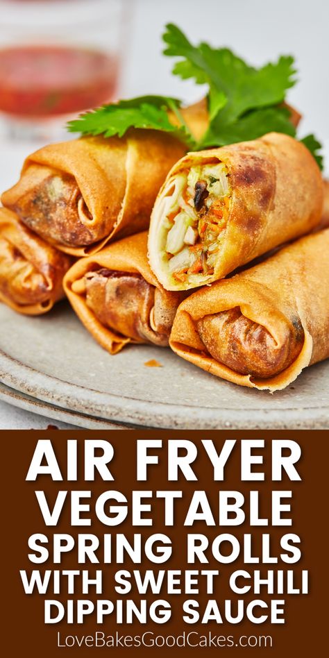 Air Fryer Vegetable Spring Rolls Fried Veggie Spring Rolls, Homemade Spring Rolls Air Fryer, Air Fry Spring Rolls Recipe, Spring Roll Air Fryer Recipes, Vegetable Spring Rolls Air Fryer, Air Fryer Spring Rolls Recipe Rice Paper, Air Fry Spring Rolls, Air Fryer Spring Rolls Rice Paper, Air Fryer Chinese Food