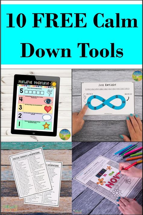 Calm Down Corner Classroom Free Printable, Breathing Boards Free, Preschool Coping Skills Activities, Calm Down Kit Preschool, Calm Down Printables Free, Calm Down Kit For Kids, Calm Down Room School, Calming Corner Activities, Calm Down Corner Posters Free