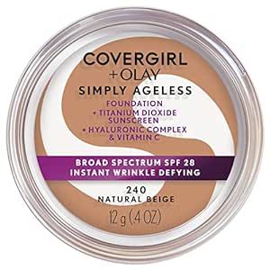 COVERGIRL & Olay Simply Ageless Instant Wrinkle-Defying Foundation, Natural Beige 0.4 Fl Oz (Pack of 1) Best Foundation For Dry Skin, Mouth Wrinkles, Foundation For Dry Skin, Foundation With Spf, Foundation Primer, Skin Foundation, Too Faced Foundation, Fine Lines And Wrinkles, Best Foundation