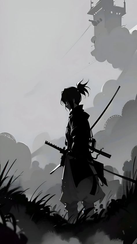 Black Anime Guy Wallpaper, Anime Samurai Wallpaper, Boys Wallpaper Iphone, Shadow Samurai, Film Composer, Japanese Art Samurai, Samurai Wallpaper, Anime Photo Profile Dark, Dark Fantasy Artwork