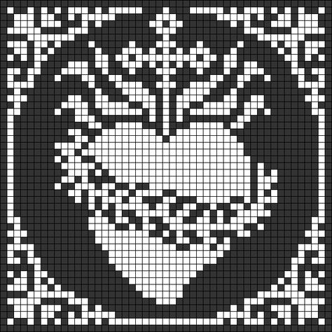 Alpha pattern #153520 variation #304314 | BraceletBook Gothic Alpha Pattern, Goth Alpha Pattern, Frame Tapestry, Gothic Frame, Grid Patterns, Graph Crochet, Crochet Inspo, Needle Point, Crochet Tapestry